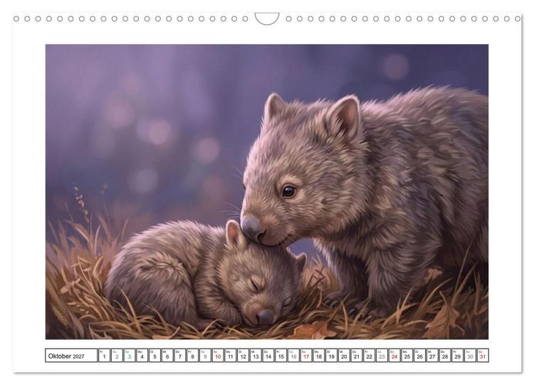 Produktbild: Wombats - Kurze Beine, gro&szlig;es Herz (Wandkalender 2027 DIN A3 quer), CALVENDO Monatskalender