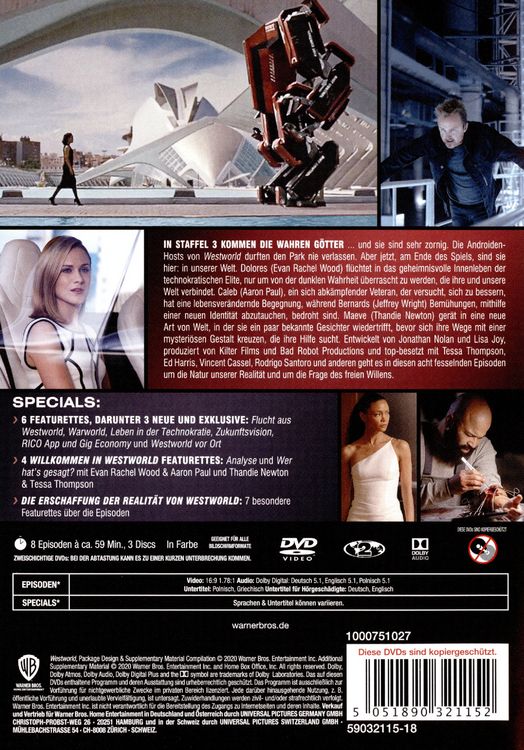 Produktbild: Westworld - Staffel 3 [3 DVDs]