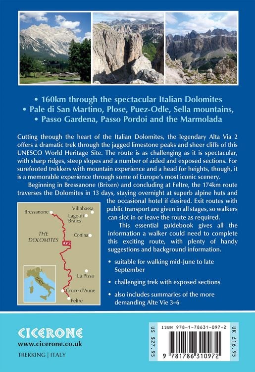 Produktbild: Alta Via 2 - Trekking in the Dolomites