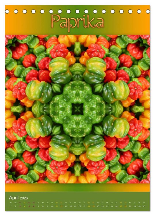 Produktbild: Kulinarische Mandalas (Tischkalender 2026 DIN A5 hoch), CALVENDO Monatskalender