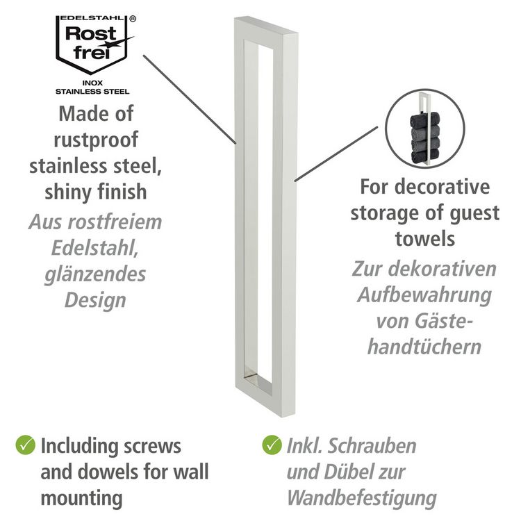 Produktbild: Edelstahl Handtuchhalter Mod. Reitani, aus rostfreiem Edelstahl