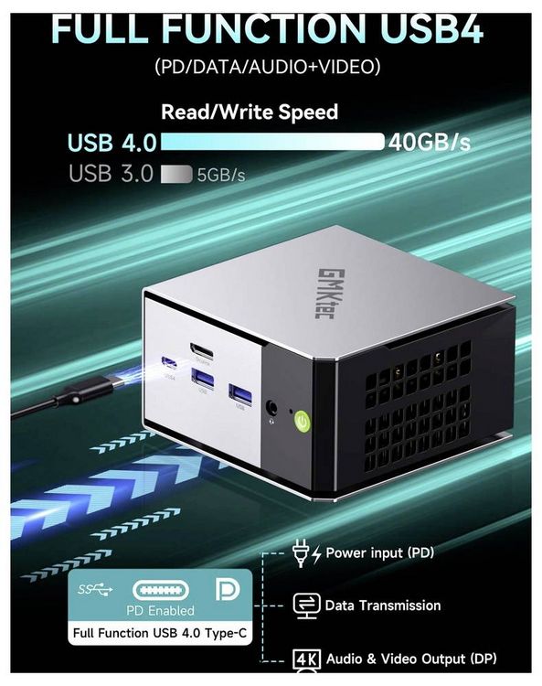 Produktbild: GMKtec Mini PC G3S-2 Intel&reg; Processor N95 16+512GB Intel&reg; Processor N95 3.4GHz 16GB RAM 512GB SSD Intel UHD Graphics Win 11 Pro G