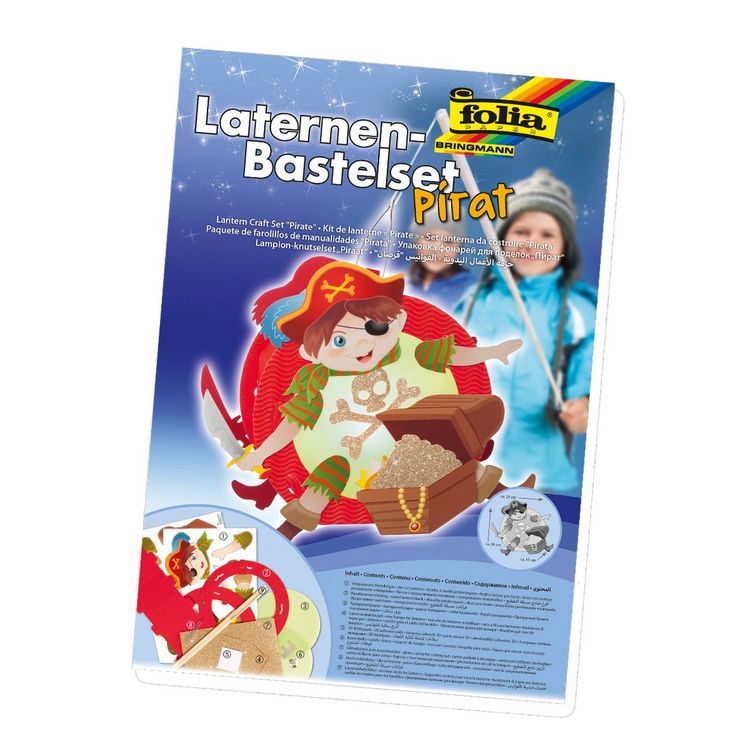 Produktbild: folia Laternen Bastelset Pirat 26x29x11cm
