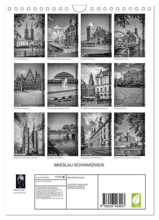 Produktbild: BRESLAU SCHWARZWEI&szlig; (Wandkalender 2026 DIN A4 hoch), CALVENDO Monatskalender