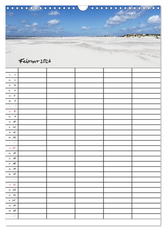 Produktbild: Urlaubsparadies Amrum / Familienplaner (Wandkalender 2026 DIN A3 hoch), CALVENDO Monatskalender