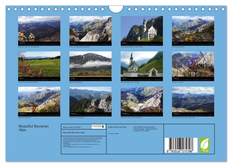Produktbild: Beautiful Bavarian Alps (Wall Calendar 2026 DIN A4 landscape), CALVENDO 12 Month Wall Calendar