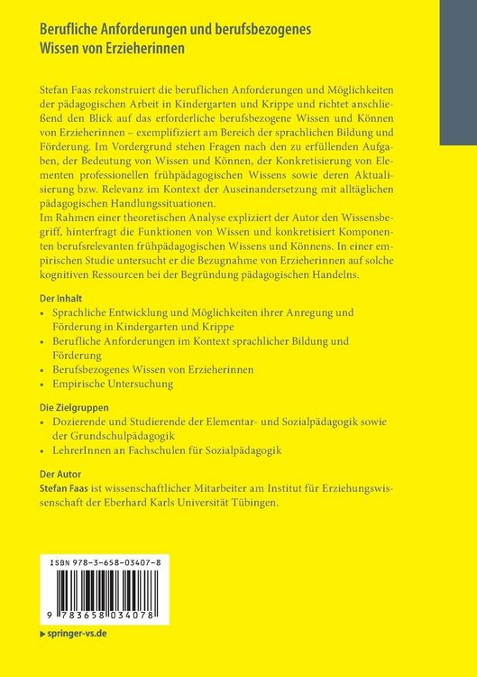 Produktbild: Berufliche Anforderungen und berufsbezogenes Wissen von Erzieherinnen