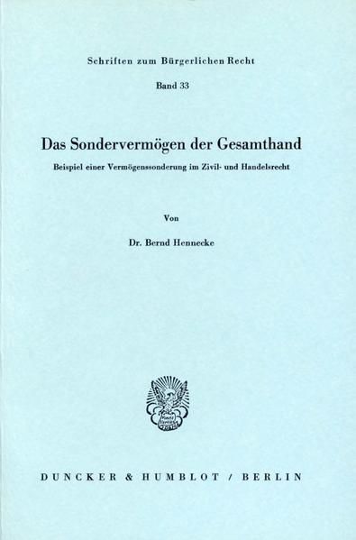 Produktbild: Das Sonderverm&ouml;gen der Gesamthand.