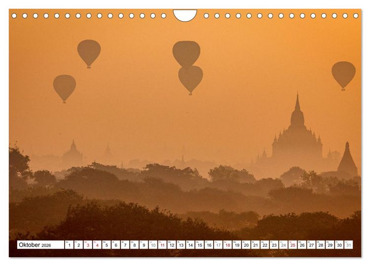 Produktbild: WUNDERVOLLES BAGAN (Wandkalender 2026 DIN A4 quer), CALVENDO Monatskalender