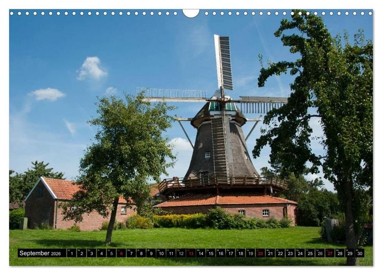 Produktbild: Windm&uuml;hlen in Deutschland (Wandkalender 2026 DIN A3 quer), CALVENDO Monatskalender