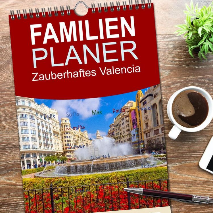 Produktbild: Familienplaner 2026 - Zauberhaftes Valencia mit 5 Spalten (Wandkalender, 21 x 45 cm) CALVENDO