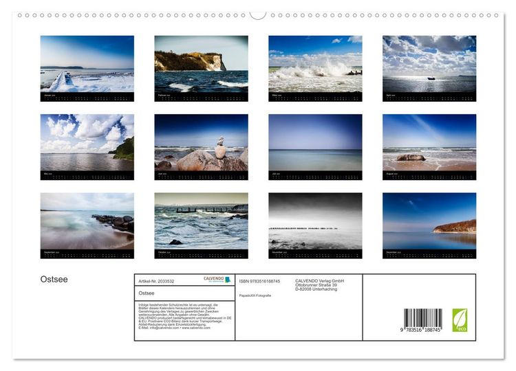 Produktbild: Ostsee (hochwertiger Premium Wandkalender 2026 DIN A2 quer), Kunstdruck in Hochglanz