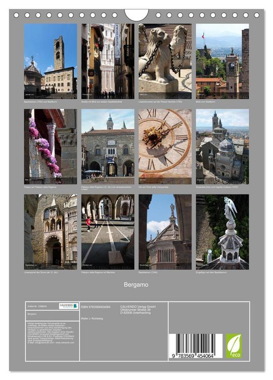 Produktbild: Bergamo (Wandkalender 2027 DIN A4 hoch), CALVENDO Monatskalender