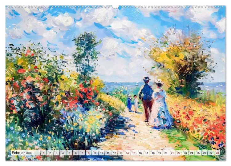 Produktbild: G&auml;rten im Licht - Impressionistische Spazierg&auml;nge mit Bl&uuml;tenpracht (Wandkalender 2026 DIN A2 quer), CALVENDO Monatskalender