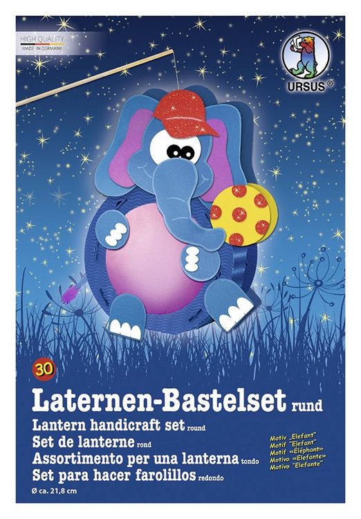 Produktbild: URSUS Laternenzeit Laternen-Bastelset rund Elefant