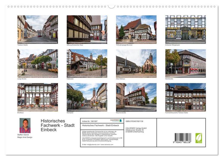 Produktbild: Historisches Fachwerk - Stadt Einbeck (hochwertiger Premium Wandkalender 2026 DIN A2 quer), Kunstdruck in Hochglanz