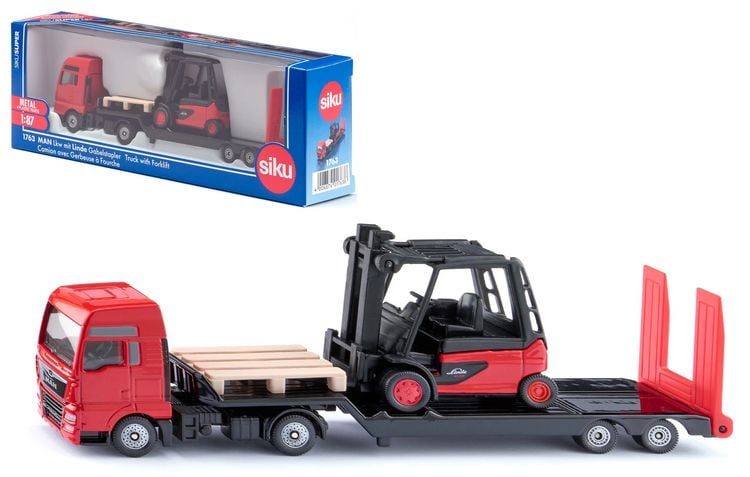 Produktbild: Siku 1763 - MAN LKW mit Linde Gabelstapler, 174x61x31mm, SikuSuper
