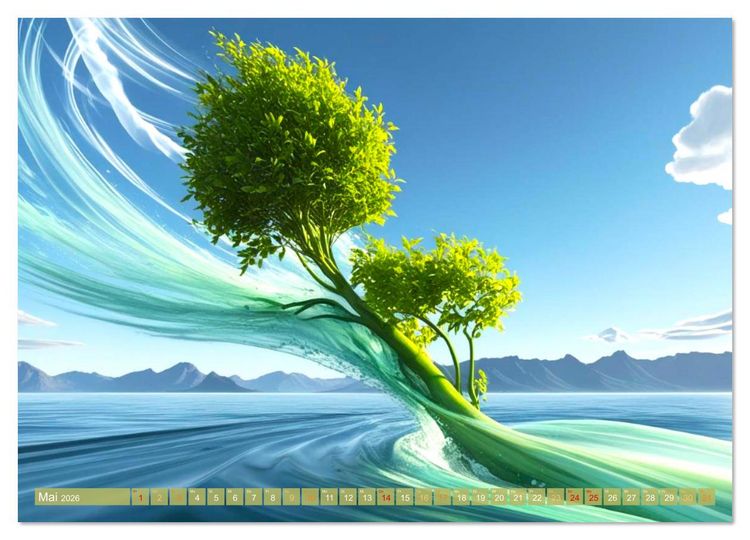 Produktbild: Wind in Bewegung (hochwertiger Premium Wandkalender 2026 DIN A2 quer), Kunstdruck in Hochglanz