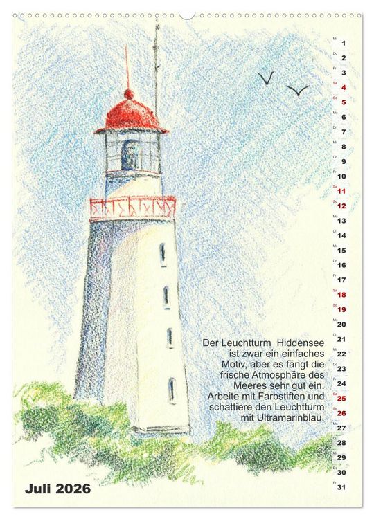 Produktbild: Mal mal mit Stiften (hochwertiger Premium Wandkalender 2026 DIN A2 hoch), Kunstdruck in Hochglanz