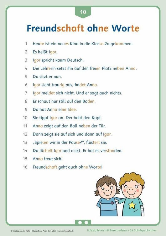 Produktbild: Fl&uuml;ssig lesen mit Lesetandems &ndash; 24 Schulgeschichten, Klasse 1/2