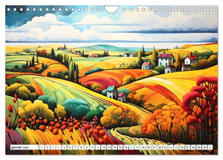 Produktbild: Paysages color&eacute;s (Calendrier mural 2026 DIN A4 vertical), CALVENDO calendrier mensuel