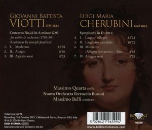 Produktbild: Viotti:Violin Concerto No.22/Cherubini:Symphony In