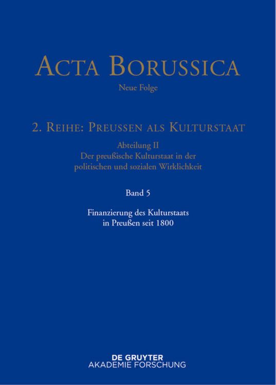 Produktbild: Finanzierung des Kulturstaats in Preu&szlig;en seit 1800