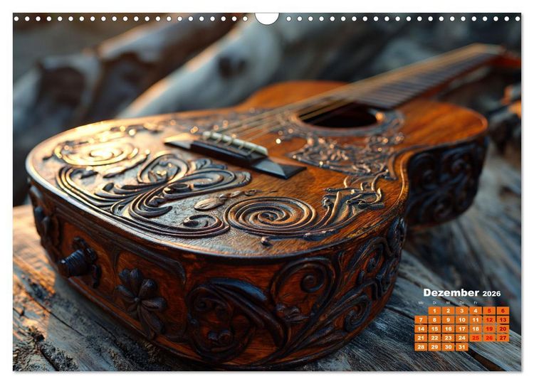 Produktbild: Sechs Saiten, Zw&ouml;lf Monate - Der Gitarrenkalender (Wandkalender 2026 DIN A3 quer), CALVENDO Monatskalender