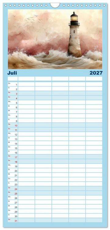Produktbild: Familienplaner 2027 - Wellenw&auml;chter mit 5 Spalten (Wandkalender, 21 x 45 cm) CALVENDO