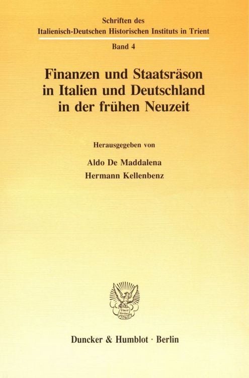Produktbild: Finanzen und Staatsr&auml;son in Italien und Deutschland in der fr&uuml;hen Neuzeit.