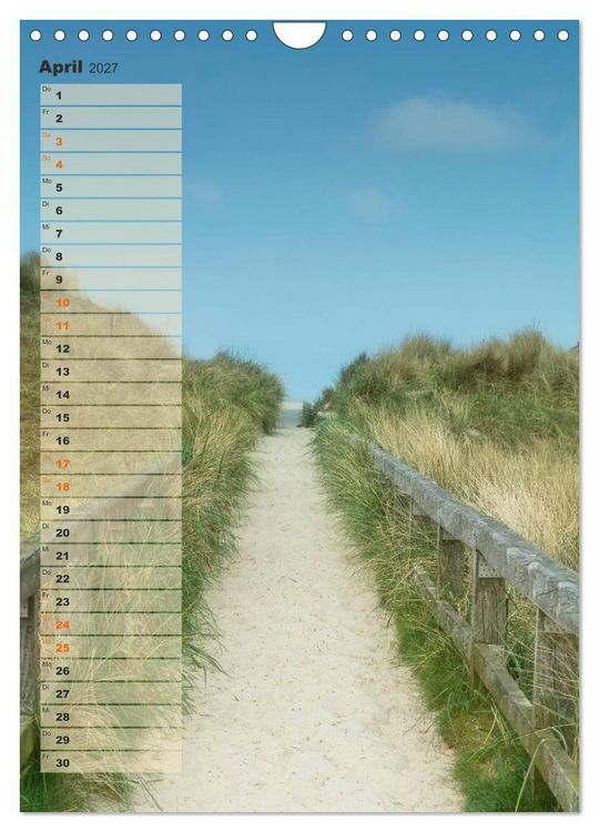 Produktbild: Zwischen D&uuml;nen und Watt / Geburtstagskalender (Wandkalender 2027 DIN A4 hoch), CALVENDO Monatskalender