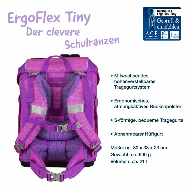 Produktbild: DerDieDas Schulranzen Set ErgoFlex Tiny, Schulranzen Set, 5tlg, Purple Unicorn