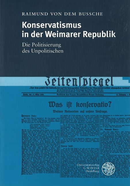 Produktbild: Konservatismus in der Weimarer Republik