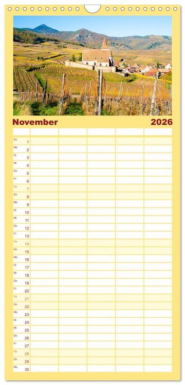 Produktbild: Familienplaner 2026 - Dorfidyllen in Frankreich mit 5 Spalten (Wandkalender, 21 x 45 cm) CALVENDO