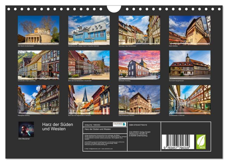 Produktbild: Harz der S&uuml;den und Westen (Wandkalender 2026 DIN A4 quer), CALVENDO Monatskalender