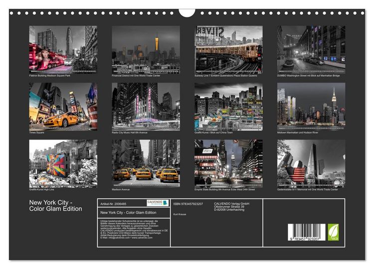 Produktbild: New York City - Color Glam Edition (Wandkalender 2026 DIN A3 quer), CALVENDO Monatskalender