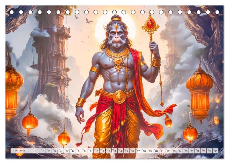 Produktbild: Hinduistische Mythologie - G&ouml;tter, Helden und Monster (Tischkalender 2026 DIN A5 quer), CALVENDO Monatskalender