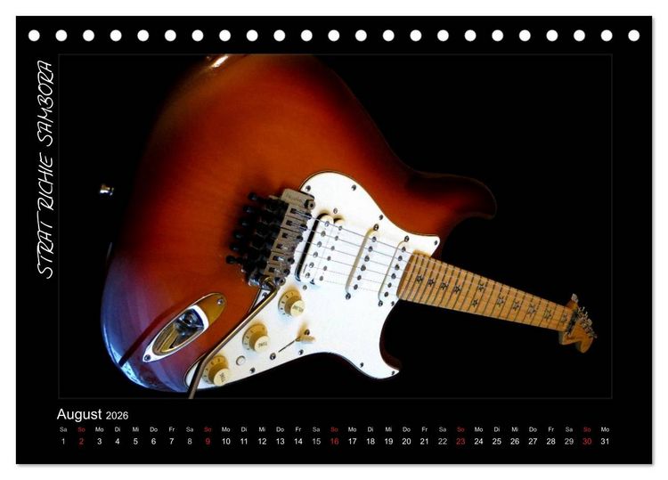 Produktbild: ROCKGITARREN in Szene gesetzt (Tischkalender 2026 DIN A5 quer), CALVENDO Monatskalender