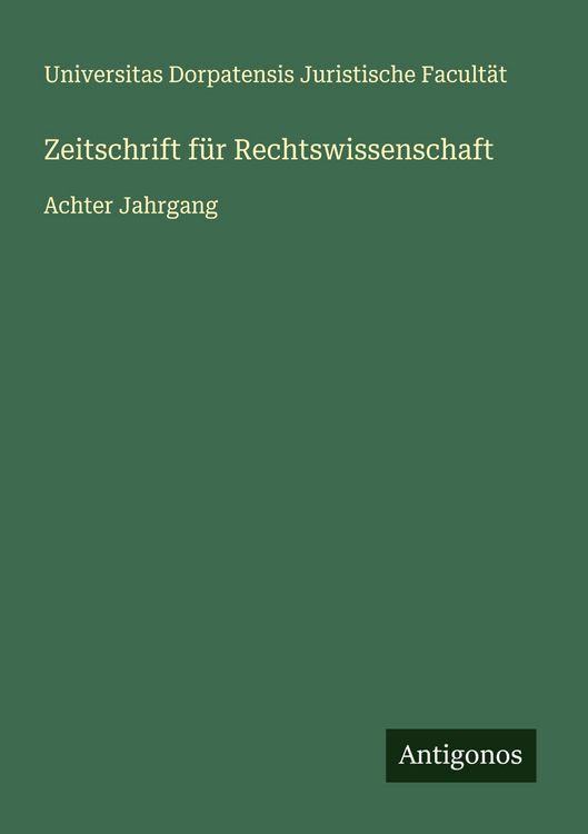 Produktbild: Zeitschrift f&uuml;r Rechtswissenschaft