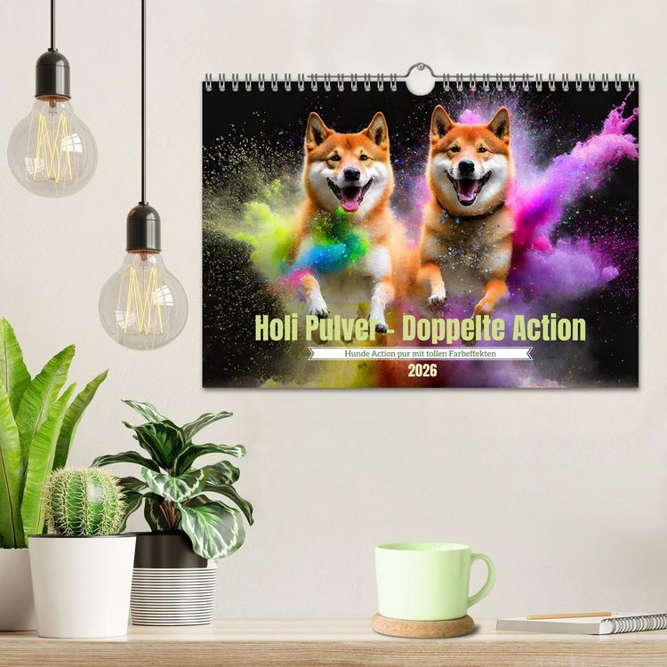 Produktbild: Holi Pulver - Doppelte Action (Wandkalender 2026 DIN A4 quer), CALVENDO Monatskalender