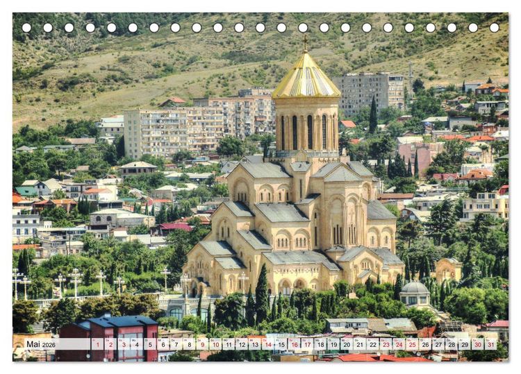 Produktbild: Georgien - Kirchen Kl&ouml;ster Kaukasus (Tischkalender 2026 DIN A5 quer), CALVENDO Monatskalender