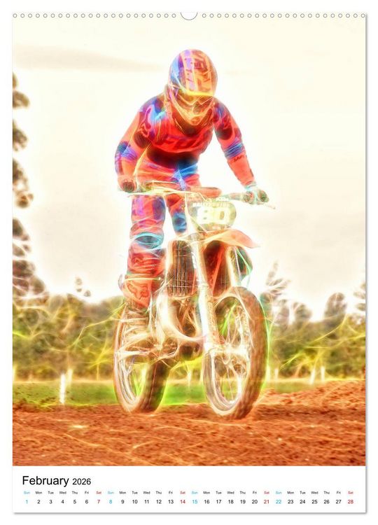 Produktbild: Electrifying Motorcross (High Quality Premium Wall Calendar 2026 DIN A2 portrait),CALVENDO 12 Month Wall Calendar