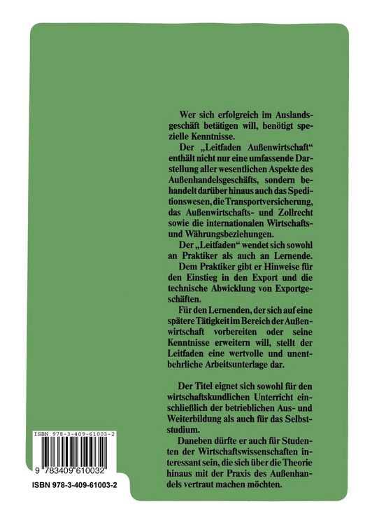 Produktbild: Leitfaden Au&szlig;enwirtschaft
