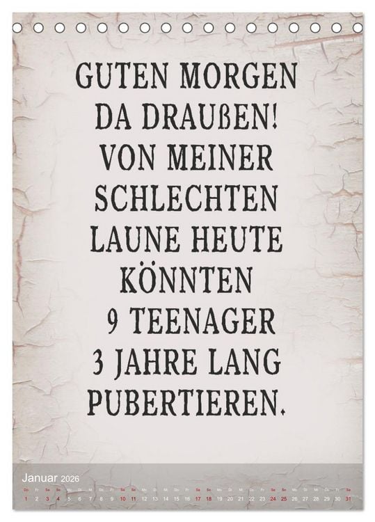 Produktbild: Ziemlich schlecht gelaunt (Tischkalender 2026 DIN A5 hoch), CALVENDO Monatskalender