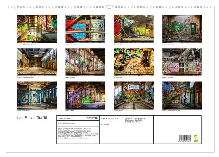 Produktbild: Lost Places Graffiti (Wandkalender 2026 DIN A2 quer), CALVENDO Monatskalender