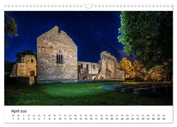 Produktbild: Auf den Spuren der Romanik zur blauen Stunde (Wandkalender 2026 DIN A3 quer), CALVENDO Monatskalender