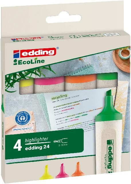 Produktbild: Edding Textmarker EcoLine 24 Highlighter 4er Set