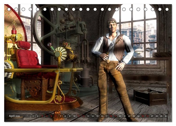 Produktbild: Steampunk Tr&auml;ume (Tischkalender 2026 DIN A5 quer), CALVENDO Monatskalender
