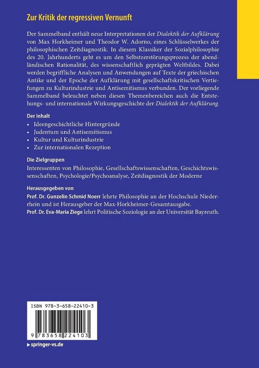 Produktbild: Zur Kritik der regressiven Vernunft