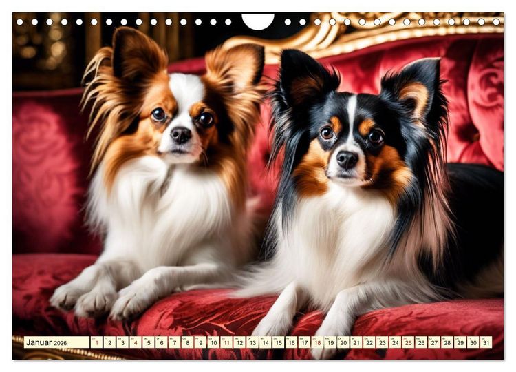 Produktbild: Papillon - bringt jedes Herz zum Schmelzen (Wandkalender 2026 DIN A4 quer), CALVENDO Monatskalender